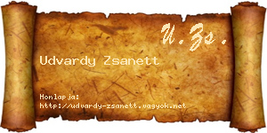 Udvardy Zsanett névjegykártya